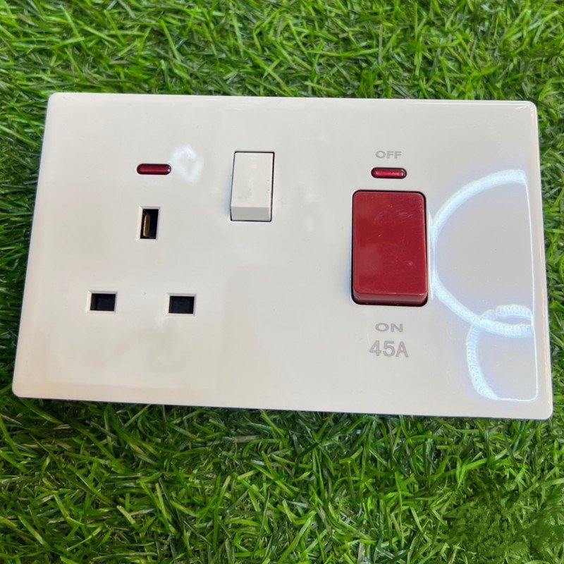 Luxury Screwless White Cooker Socket